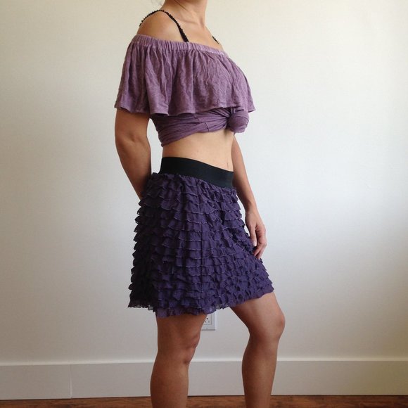 American Eagle - Purple Off The Shoulder Top - Picture 9 of 14